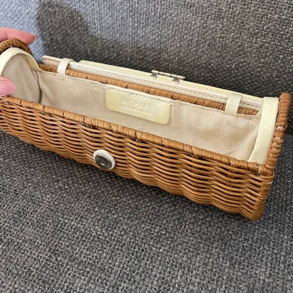 Small Vtg Michael Kors Rattan Wicker Clutch - Picture 8 of 12